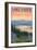 Lake Tahoe - Bear Family and Spring Flowers-Lantern Press-Framed Premium Giclee Print