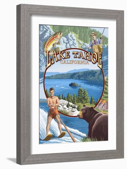 Lake Tahoe, CA Summer Views-Lantern Press-Framed Art Print