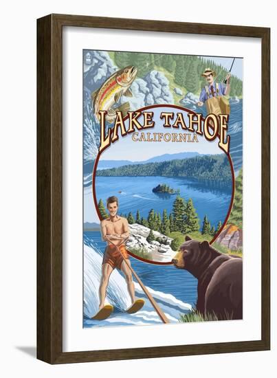 Lake Tahoe, CA Summer Views-Lantern Press-Framed Art Print