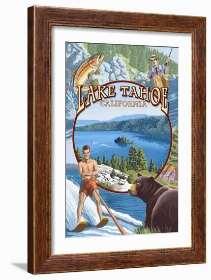 Lake Tahoe, CA Summer Views-Lantern Press-Framed Art Print