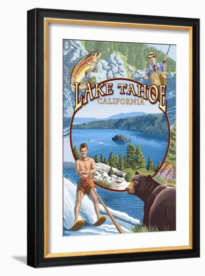 Lake Tahoe, CA Summer Views-Lantern Press-Framed Art Print