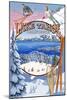 Lake Tahoe, CA Winter Views-Lantern Press-Mounted Art Print