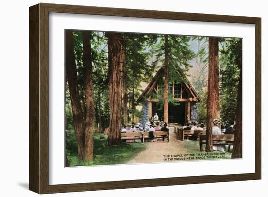 Lake Tahoe, California - Chapel of the Transfiguration Near Tahoe Tavern-Lantern Press-Framed Art Print