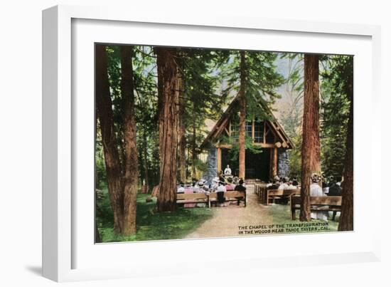 Lake Tahoe, California - Chapel of the Transfiguration Near Tahoe Tavern-Lantern Press-Framed Art Print