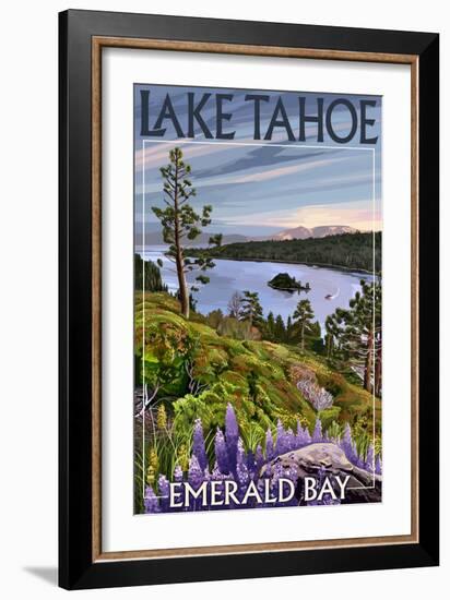 Lake Tahoe, California - Emerald Bay-Lantern Press-Framed Art Print