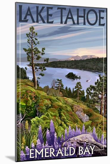 Lake Tahoe, California - Emerald Bay-Lantern Press-Mounted Art Print