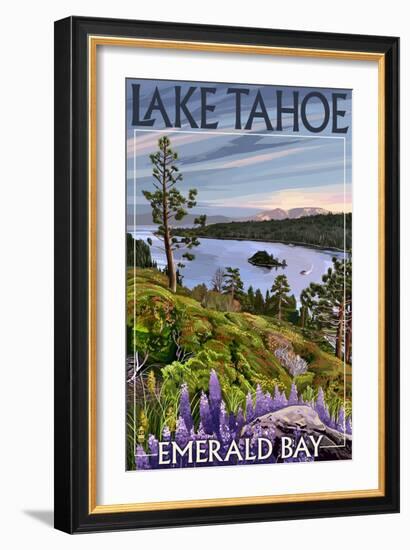 Lake Tahoe, California - Emerald Bay-Lantern Press-Framed Art Print