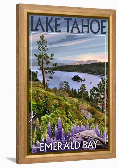 Lake Tahoe, California - Emerald Bay-Lantern Press-Framed Stretched Canvas