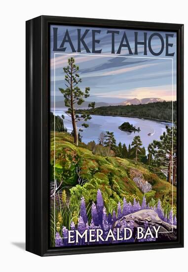 Lake Tahoe, California - Emerald Bay-Lantern Press-Framed Stretched Canvas