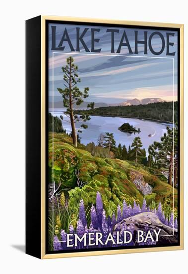 Lake Tahoe, California - Emerald Bay-Lantern Press-Framed Stretched Canvas