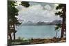 Lake Tahoe, California - Glenbrook, Lake View Through the Pines-Lantern Press-Mounted Art Print