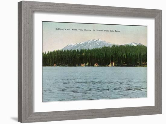 Lake Tahoe, California - McKinney, Moana Villas Showing the Rubicon Peaks-Lantern Press-Framed Art Print