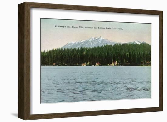 Lake Tahoe, California - McKinney, Moana Villas Showing the Rubicon Peaks-Lantern Press-Framed Art Print