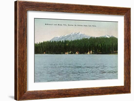 Lake Tahoe, California - McKinney, Moana Villas Showing the Rubicon Peaks-Lantern Press-Framed Art Print