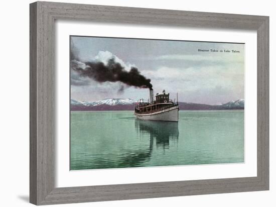 Lake Tahoe, California - Steamer Tahoe Scene-Lantern Press-Framed Art Print