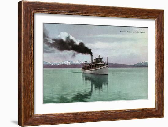 Lake Tahoe, California - Steamer Tahoe Scene-Lantern Press-Framed Art Print