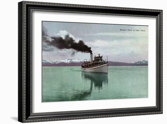 Lake Tahoe, California - Steamer Tahoe Scene-Lantern Press-Framed Art Print