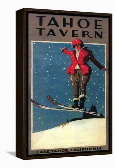 Lake Tahoe, California - Tahoe Tavern Promo Poster-Lantern Press-Framed Stretched Canvas