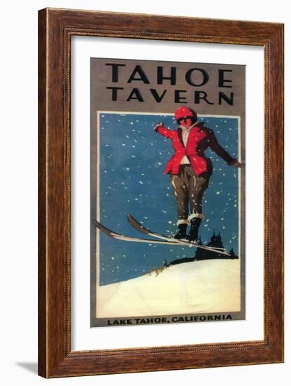 Lake Tahoe, California - Tahoe Tavern Promo Poster-Lantern Press-Framed Premium Giclee Print