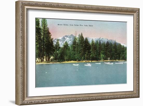 Lake Tahoe, California - Tallac Pier View of Mount Tallac-Lantern Press-Framed Art Print