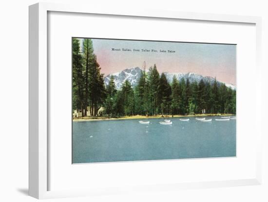 Lake Tahoe, California - Tallac Pier View of Mount Tallac-Lantern Press-Framed Art Print