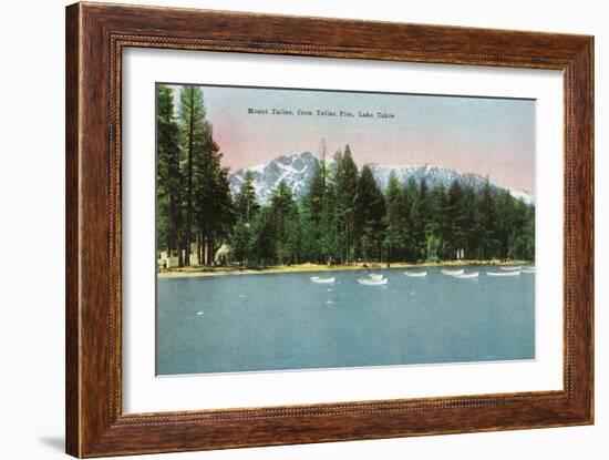 Lake Tahoe, California - Tallac Pier View of Mount Tallac-Lantern Press-Framed Art Print