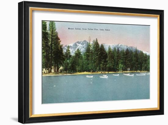 Lake Tahoe, California - Tallac Pier View of Mount Tallac-Lantern Press-Framed Art Print