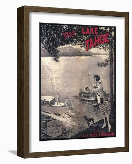 Lake Tahoe, California - Wooden Boat Poster-Lantern Press-Framed Art Print