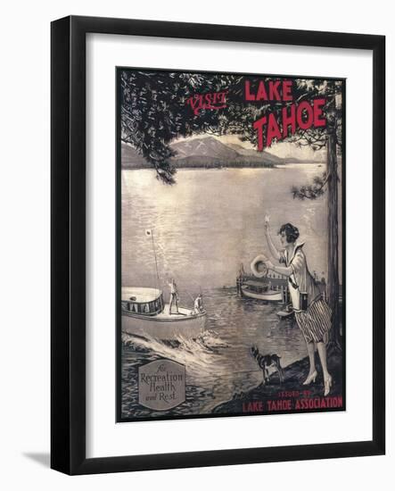 Lake Tahoe, California - Wooden Boat Poster-Lantern Press-Framed Art Print