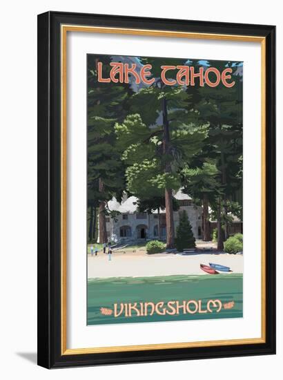 Lake Tahoe - Vikinsholm Castle-Lantern Press-Framed Art Print