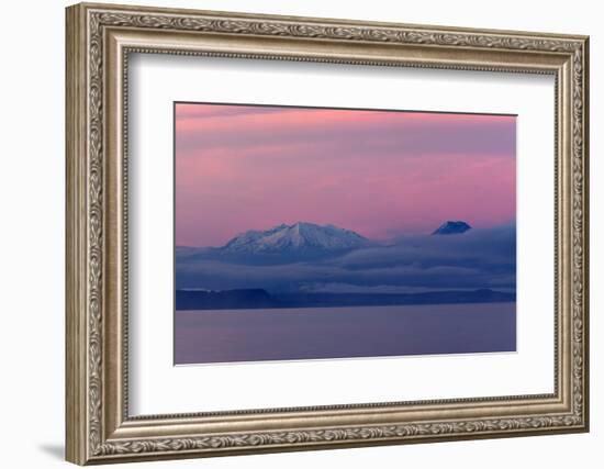 Lake Taupo with Mount Ruapehu and Mount Ngauruhoe at Dawn-Stuart-Framed Photographic Print