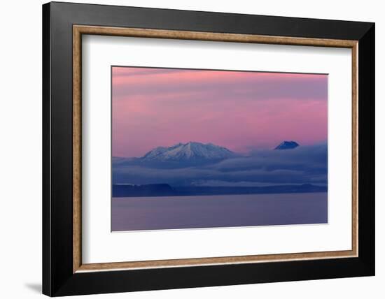 Lake Taupo with Mount Ruapehu and Mount Ngauruhoe at Dawn-Stuart-Framed Photographic Print