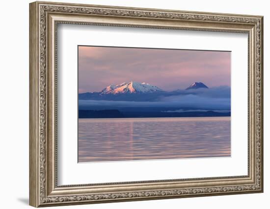 Lake Taupo with Mount Ruapehu and Mount Ngauruhoe at Dawn-Stuart-Framed Photographic Print