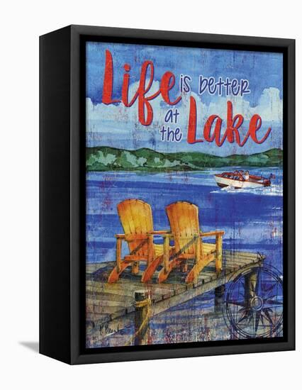 Lake Time Vertical II-Paul Brent-Framed Stretched Canvas