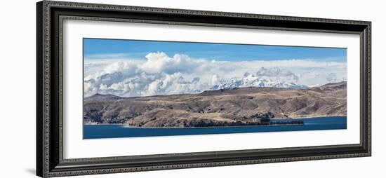 Lake Titicaca and the Cordillera Real Mountain Range in the Background-Alex Saberi-Framed Photographic Print