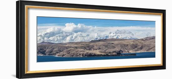 Lake Titicaca and the Cordillera Real Mountain Range in the Background-Alex Saberi-Framed Photographic Print