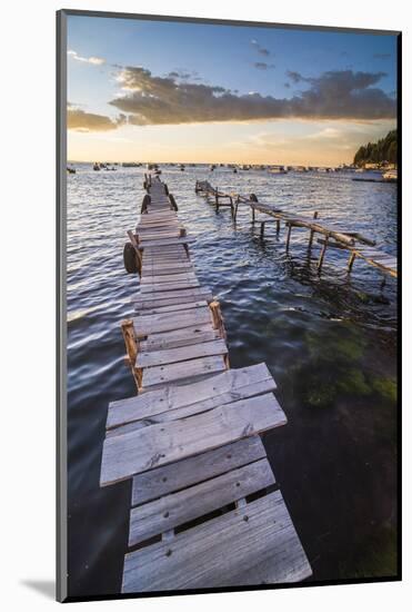 Lake Titicaca Pier at Sunset, Copacabana, Bolivia, South America-Matthew Williams-Ellis-Mounted Photographic Print