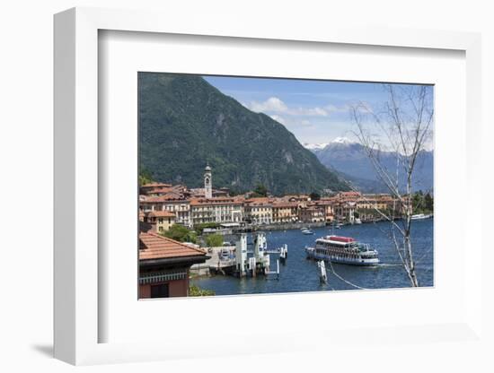 Lake Tourist Boat Arriving, Bellagio, Lake Como, Italian Lakes, Lombardy, Italy, Europe-James Emmerson-Framed Photographic Print