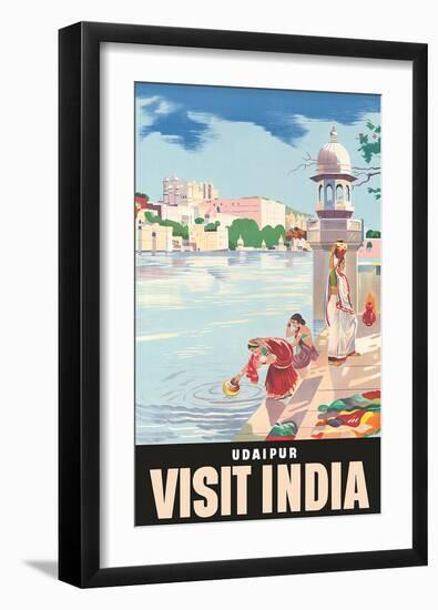 Lake Udaipur: Visit India, c.1957-null-Framed Art Print