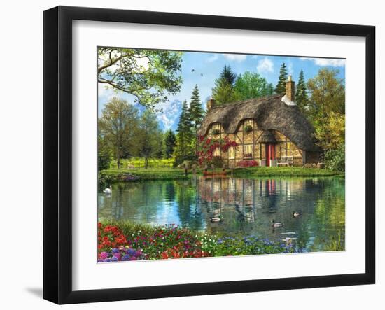 Lake View Cottage (Variant 1)-Dominic Davison-Framed Art Print