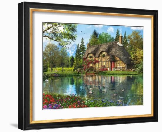 Lake View Cottage (Variant 1)-Dominic Davison-Framed Art Print