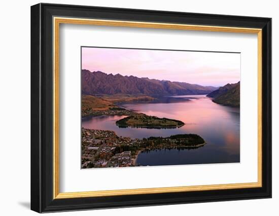 Lake Wakaitipu at Queentowns at Dusk-vichie81-Framed Photographic Print