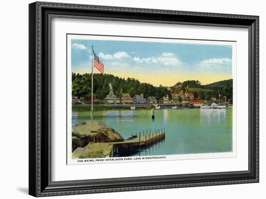 Lake Winnipesaukee, Maine - Interlaken Park View of the Weirs-Lantern Press-Framed Art Print