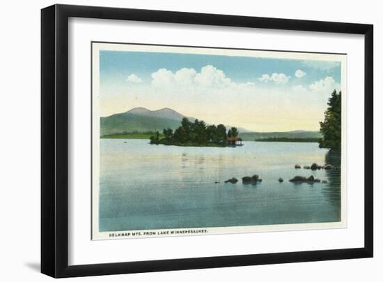 Lake Winnipesaukee, Maine - Lake View of the Belknap Mountains-Lantern Press-Framed Art Print