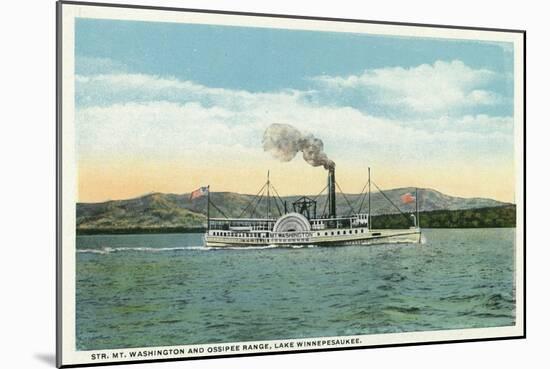 Lake Winnipesaukee, Maine - Mt. Washington Steamer, Ossipee Range View-Lantern Press-Mounted Art Print