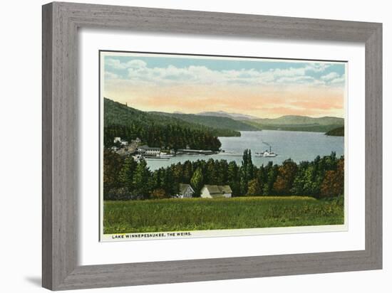 Lake Winnipesaukee, Maine - View of the Weirs-Lantern Press-Framed Art Print