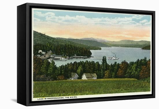 Lake Winnipesaukee, Maine - View of the Weirs-Lantern Press-Framed Stretched Canvas