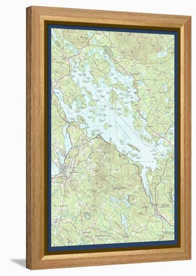 Lake Winnipesaukee, New Hampshire - Map Only-Lantern Press-Framed Stretched Canvas