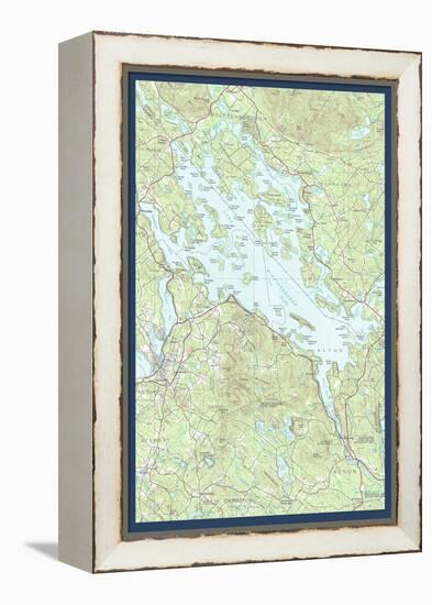 Lake Winnipesaukee, New Hampshire - Map Only-Lantern Press-Framed Stretched Canvas