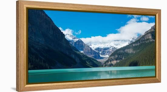 Lake with Canadian Rockies in the Background, Lake Louise, Banff National Park, Alberta, Canada-null-Framed Stretched Canvas